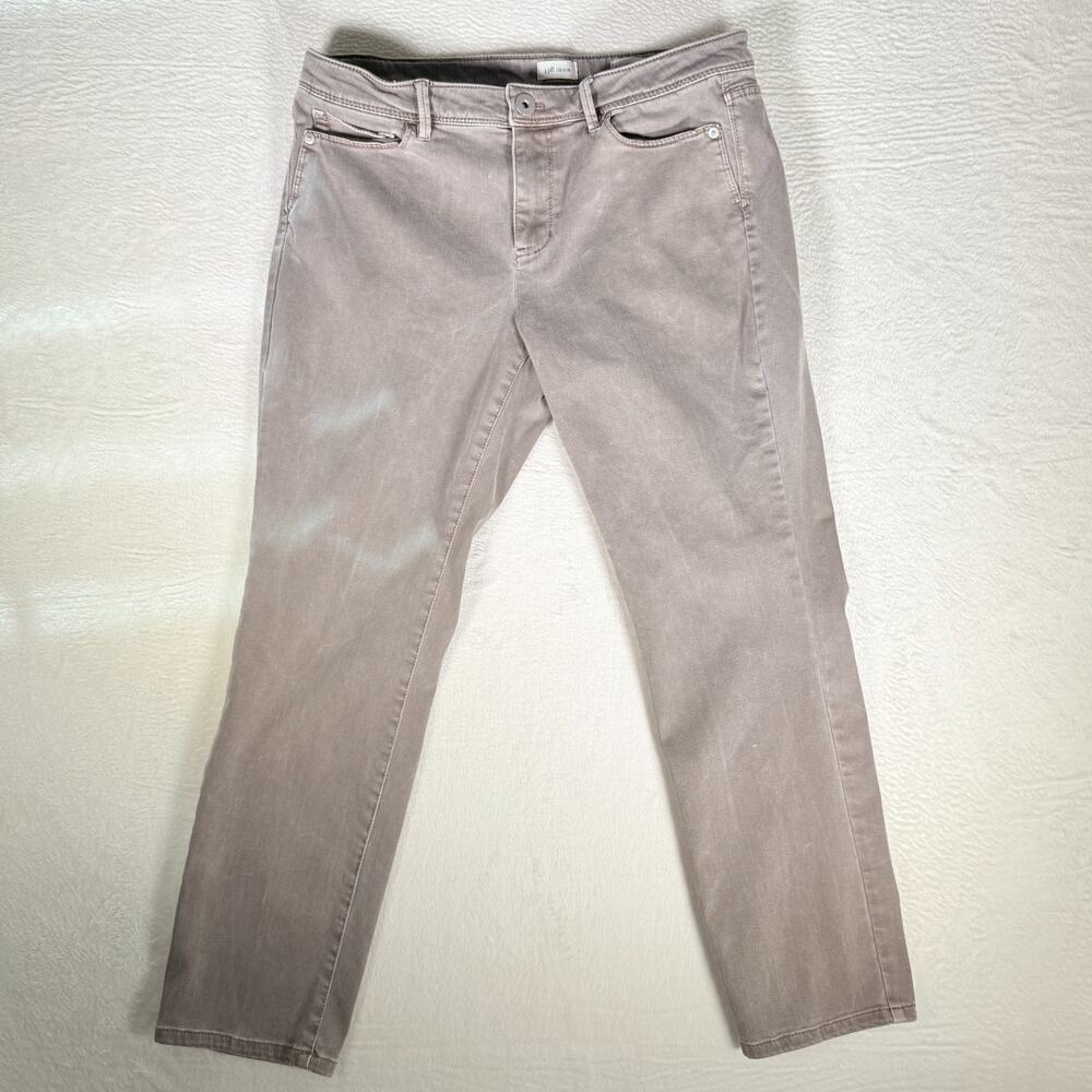 J Jill Jeans Womens 10 P Authentic‎ Fit Slim Ankle Brown Denim Casual Preppy